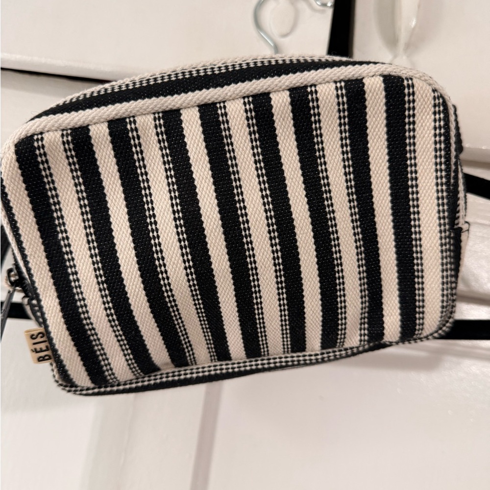 Striped Black and White belt Bag